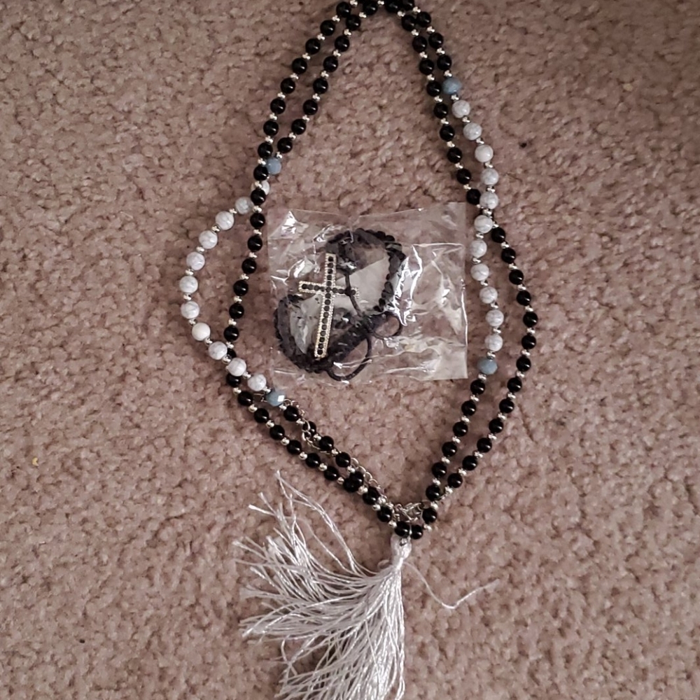 Necklace and cross bracelet set